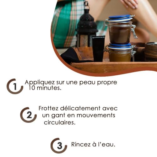 Peeling traditionelle schwarze Seife 250g - 100% natürliches aus Marokko