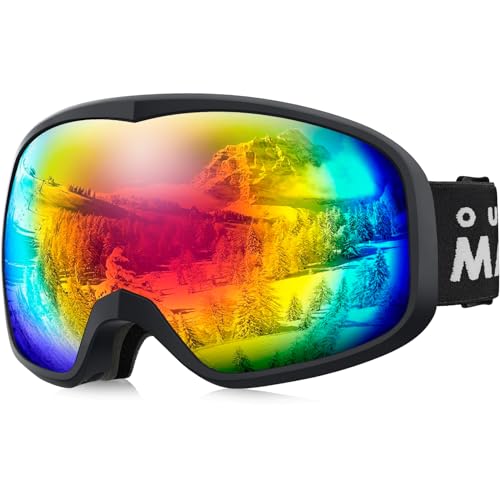 OutdoorMaster Owl Ski Goggles OTG, Snow Snowboard Goggles for Men Women Youth, Anti-Fog, 100% UV Protection