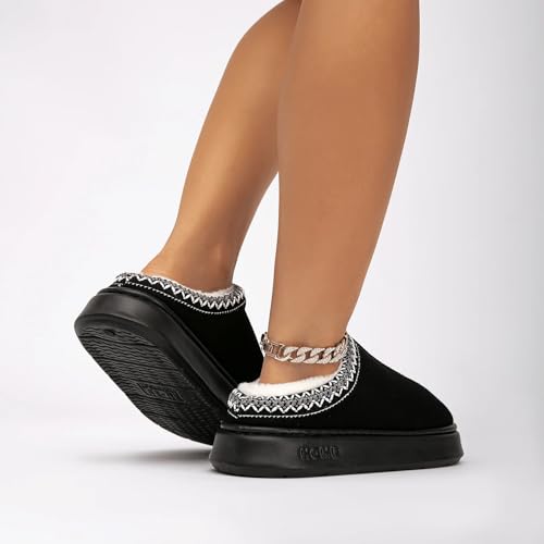 Cozy Platform Fuzzy Slippers for Women and Men Short Ankle Slippers with Anti-Slip Sole Lined with Warm Furry Perfect for Indoor & Outdoor Use3