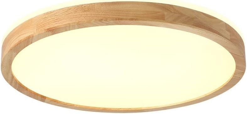 Round Wooden Ceiling Light LED Ultra-Thin recessed Lighting Fixture, Suitable for Living Room, Office, Kitchen(Warm Light 3000k,30cm 18w)