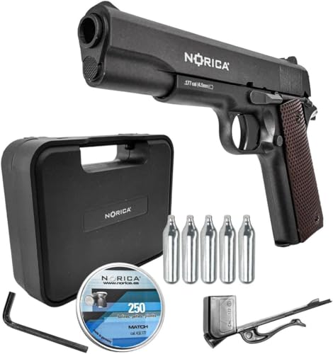 Pack Pistola de Aire comprimido CO2 Norica N.A.C 1911 Calibre 4.5 <3,5J [maletin | balines Match/bb's]