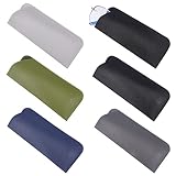 nbeads 6 Stück Tragbares Leder Brillenetui, PU Leder Softshell Sonnenbrille Beutel Lesebrillen Tasche Kunstleder Slip In Brillentasche Tagesbrille Etui Brillenbeutel Hülle Schutz Brille Für Reise