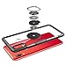 Phone Case for Samsung Galaxy A40 with Tempered Glass Screen Protector Clear Cover and Magnetic Stand Ring Rubber Holder Slim Hard Cell Accessories Glaxay A 40 Gaxaly S40 40A SM A40 Cases Men Black