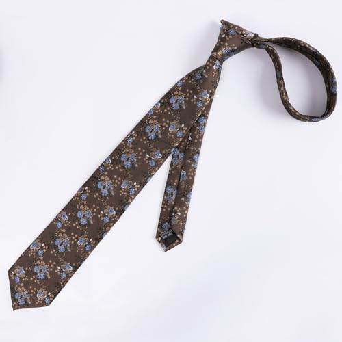 Image of Alizeal Mens 3.15inches Delicate Floral Tie with Small Flower Printed Handkerchief Set