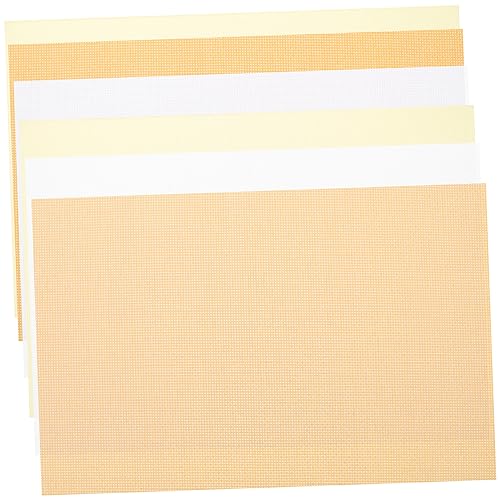 Gogogmee Cross Stitch Cloth 6 Sheets Embroidery Fabric Gridding Linen Needlework Heat Wrinkle Resistant Perfect for DIY Craft