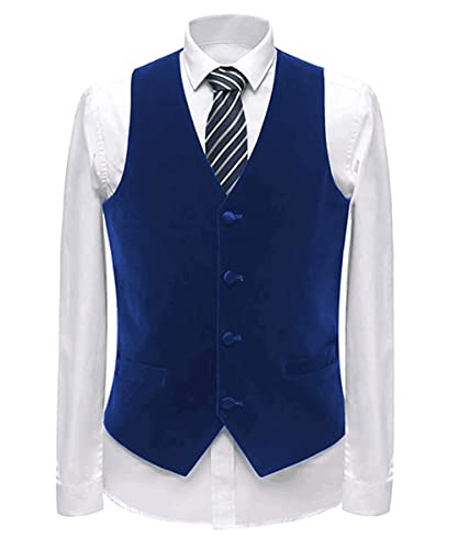 Men's Vest Velvet V-Neck Formal Suit Vests Groom Vest Slim Fit Wedding Waistcoat