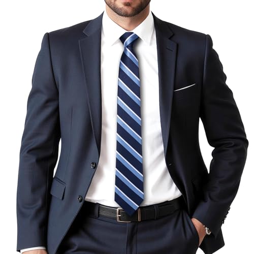 Image of Dubulle Mens Tie and Lapel Pin Paisley Striped Floral Necktie for Men Pocket Square Cufflinks 4PCS Set Wedding Party