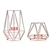Produktbild KOBWA Metall Teelicht Kerzenhalter Geometrische Metalldraht Eisen Teelicht Kerzenhalter Laterne Hochzeit Urlaub Veranstaltungen Party Dekorationen(Rose Gold)