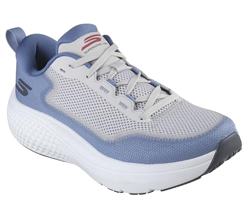 Skechers Men's Go Run Supersonic Max Sneaker, Blue/Gray, 12