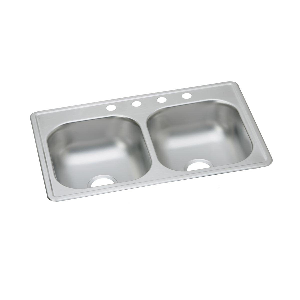 Elkay Dayton Stainless Steel 33" x 19" x 8", 5-Hole Equal Double Bowl Drop-in Sink