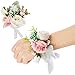 Gukasxi 2 Stück Weiß Rose Boutonniere Hochzeit, Blumen Handgelenk Hochzeit, Hochzeitsanstecker Brosche Blume für Bräutigam Braut Brautjungfer Gäste Herren Damen Tanzparty