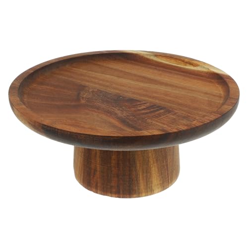 DOITOOL Bandeja Decorativa de Madera con Base Alta para Servir Frutas y Postres Soporte Elegante para Tartas y Aperitivos Cocina y Eventos