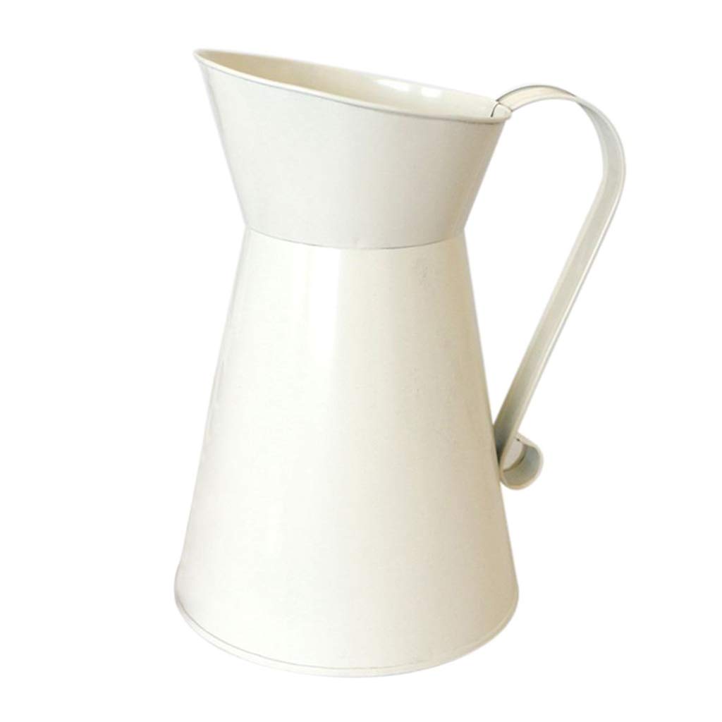 Home Decor Flower Pot with Handle White Milk Vase Primitive Country Vintage Watering Gardening Supplies Plant Pots
