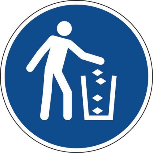 NEW CARTELLO SEGNALETICO ROTONDO - Gettare i