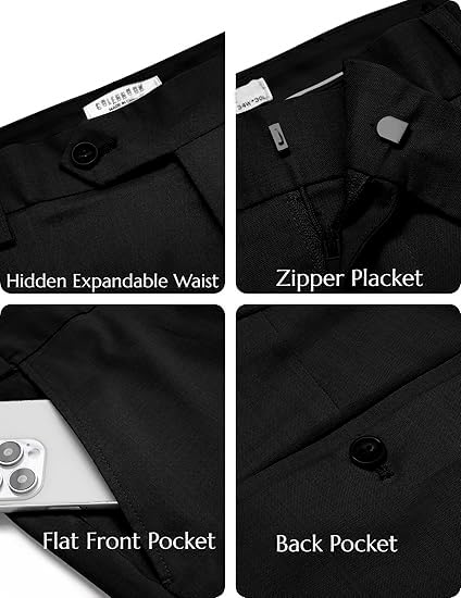 Image of CB-COLEBROOK Luxury PV Stretchable Classic Casual Pants for Men | Stylish Ankle Fit Men's Wear Premium Trousers for Office or Party | Mens Fashion Dress Trouser with 4 Pockets & Suit Pant's