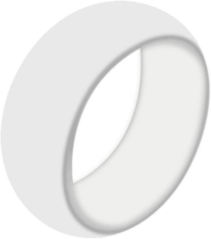 Boolavard Anillo de Bodas de Silicona para Hombres y Mujeres asequible Banda de Goma de Silicona, Paquete de 7, 5 Paquetes y Singles - Blanco, Gris, Plata, Azul
