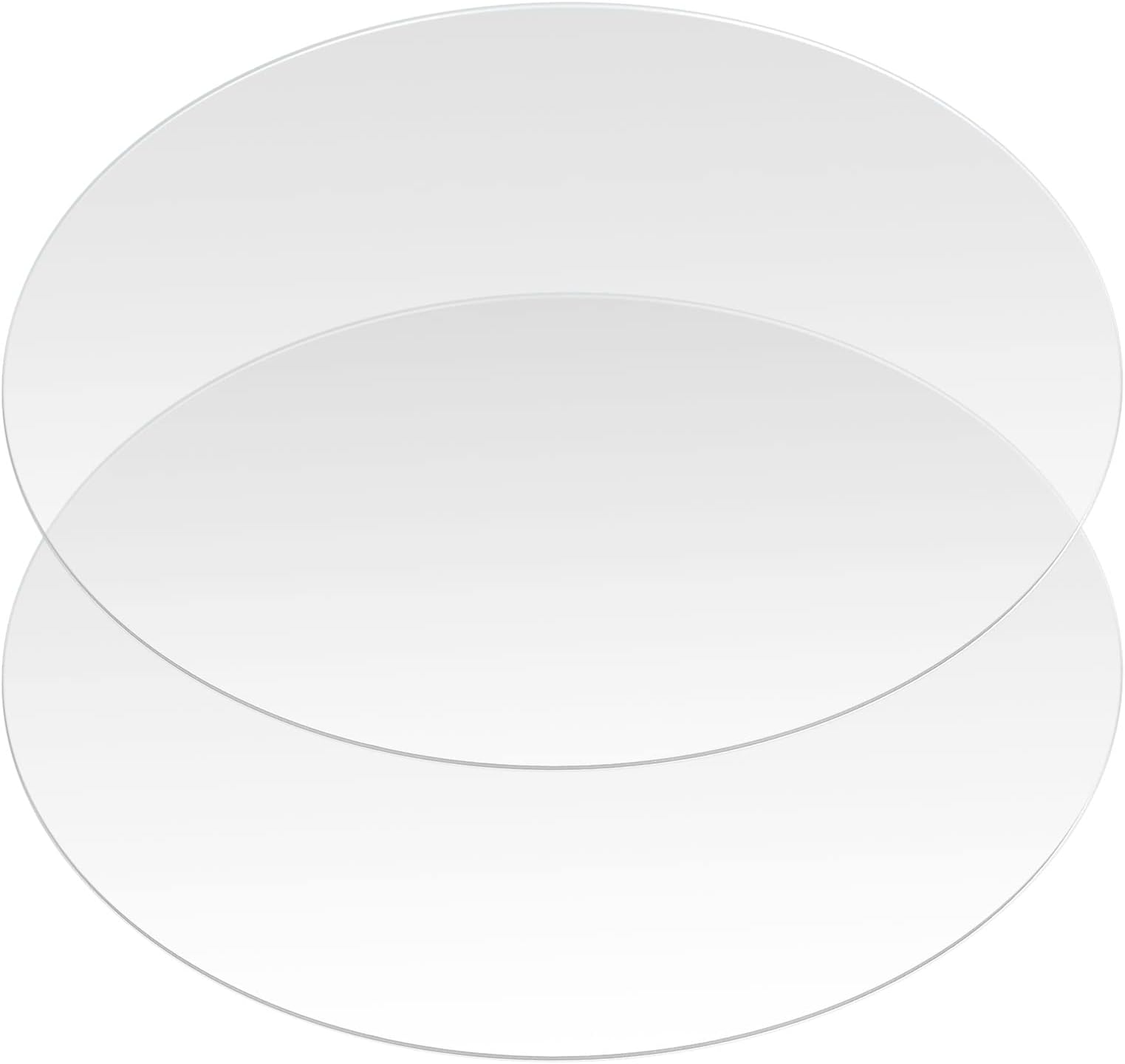2 Pieces Circle Acrylic Sheets, Clear Acrylic Plastic Disc, Round Acrylic Panel Circle Blanks Sheets Sign for Picture Frame Painting DIY Crafts Display Projects - 30cm/12 inch