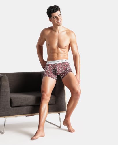 Image of Jockey NY02 Men Super Combed Cotton Elastane Stretch Printed Trunk with Ultrasoft Waistband (Prints May Vary)