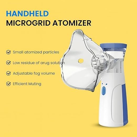 Image of Portable Nebulizer & Humidifier for Baby & Adults | Compact, Silent, Self-Cleaning Machine with Long Battery Life | Effective for Asthma, Cough, Sinus & Allergy Relief at Home