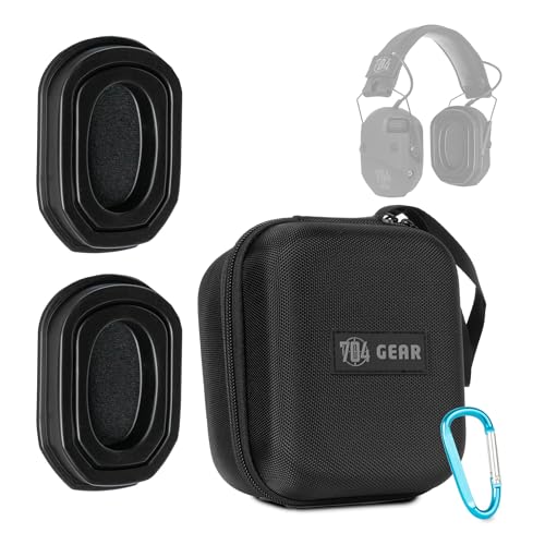 704 Gear CO-Z Almohadillas de repuesto de gel + funda de transporte | Compatible con orejeras de la serie Walker's Razor/XCEL