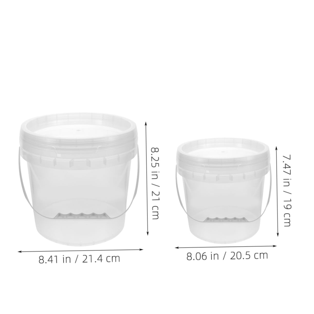 Cubo de Pintura de Plástico con Tapa 5l, Pack de 2 Piezas