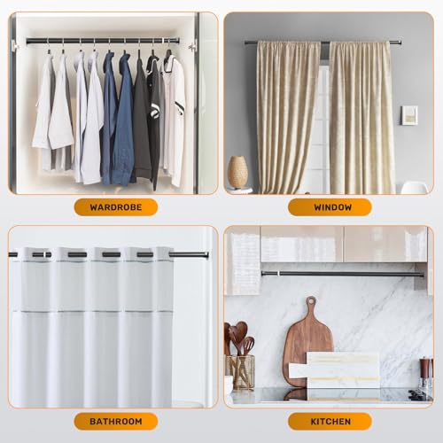 Tringle de penderie extensible et robuste supportant les vêtements lourds - 7