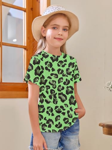 Image of Girls Short Sleeve T Shirts Kids Summer Tops Crewneck Tees 5-14 Years