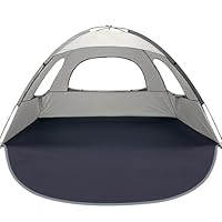 WhiteFang Beach Tent Anti-UV Portable Sun Shade Shelter for 3 Person, Extendable Floor with 3 Ventilating Mesh Windows Plus Carrying Bag, Stakes and Guy Lines (Baby's Breath)