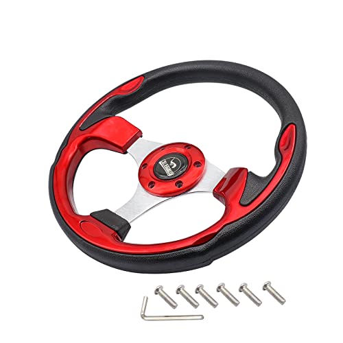 Clubrally Golf Cart Steering Wheel, Generic For Most Golf Cart Ezgo Club Car Yamaha-Bright Red #TOP1