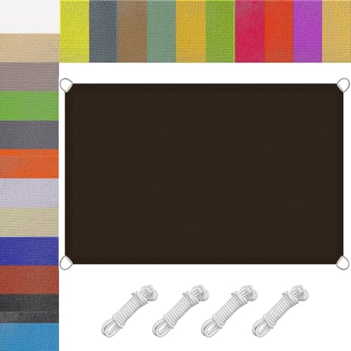 Voile d'ombrage rectangulaire 4.5x9.5 m marron en polyester imperméable