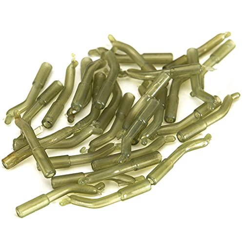 Pêche Terminal Manches de pêche Anti-emmêlement Boîtier en Plastique Tube sécurité Plomb Clip Carp Ligne Locator Peche Vert Clair 50pcs