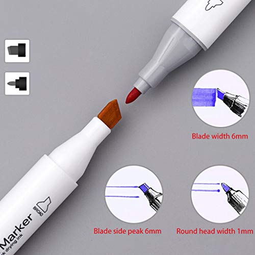 YOUAI Canetas marcadoras QIANGU de cabeça dupla, 80 cores, canetas de desenho animado, desenho, colo