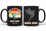 PREZZY Personalized Best Hummingbird Lala Ever Retro Mug Custom Unique Birthday Family Fathers Mothers Day Present From Son Daughter Black 11oz