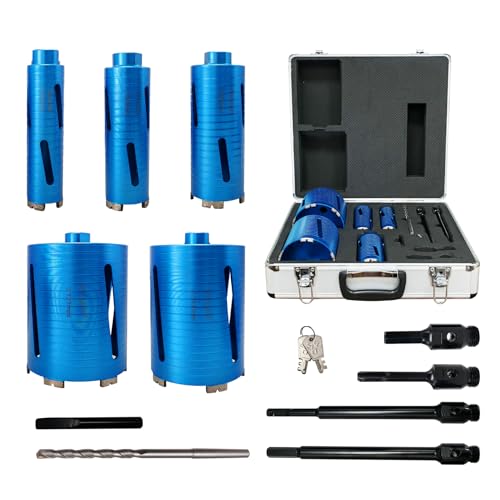 GVHAKG 11Pcs Diamond Core Drill Set 42 mm 52 mm 65 mm 117 mm 127 mm Diamond Core Drills Concrete Core Drill for Brick Concrete Granite Marble and Stone