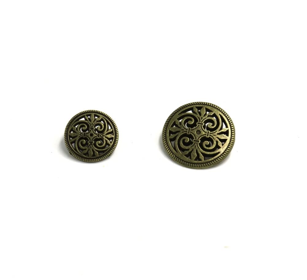20 piezas 17mm 20mm 23mm vástago plateado botones de Metal for costura