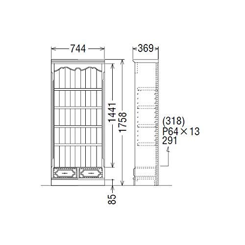 Amazon｜カリモク 本棚・書棚/コロニアル 書棚 幅744mm （オープン棚