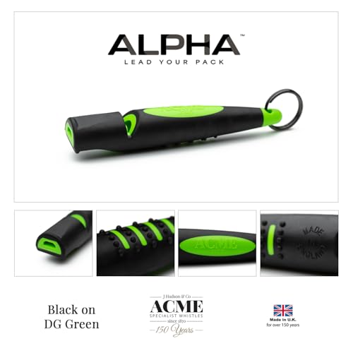 ACME Hundepfeife No. 210,5 (Update 2023) | Alpha | Verbesserte Version | Ideal für den Rückruf | Große Reichweite | Neuer Griff | Frequenzstandardisiert (Black/dg Green)