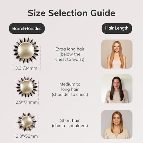 Sndyi Round Hair Brush, Nano Thermal Ceramic & Ionic Tech Hair Brush, Blow Dry Hair brush with Boar Bristles, Medium Round Brush for Blow Drying, Styling, Curling and Straightening, 43mm - 5