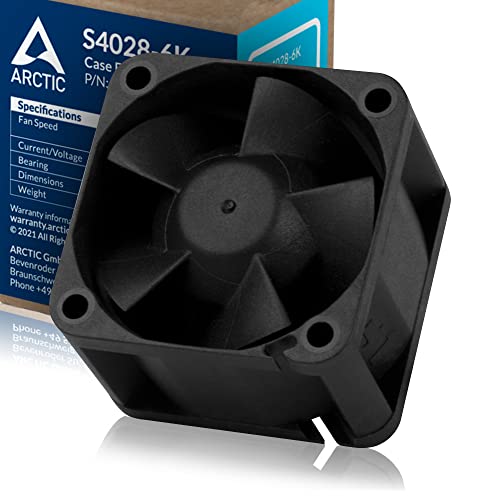 Image of ARCTIC S4028-6K - 40x40x28 mm Server Fan with Double Ball Bearing, 250-6000 RPM, PWM Regulated, 4-Pin Connector, 12 V DC - Black