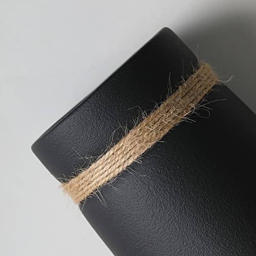 Flature Ceramic Matt Black Boho Vase for Pampas Grass and Fresh/Dried Flowers (21cm Large), Black M - Image 4