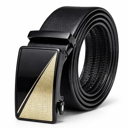 Image of Men's Auto Lock Belt with elegant design | Premium Vegan Leather | Adjustable Ratchet Belt | No Hole Design | Perfect Fit Waist 28-42 Inches for Office