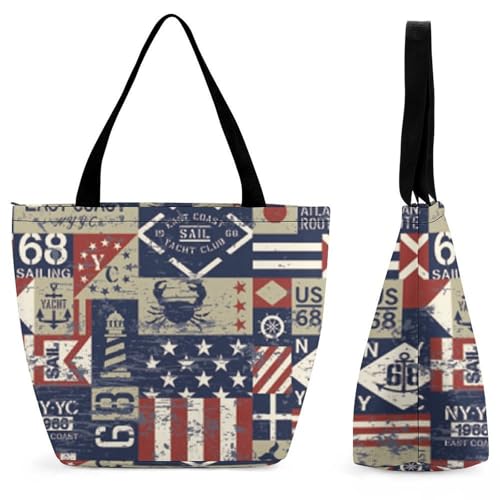 Sac de shopping drapeaux nautiques aux finitions soignées