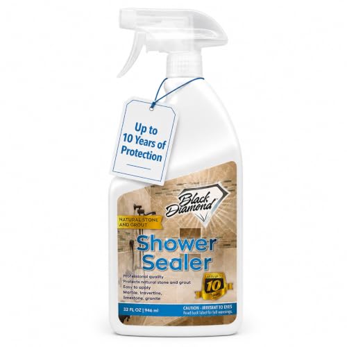 Black Diamond Stoneworks Natural Stone Shower Sealer – Penetrating Water-Based Sealer for Marble, Granite, Travertine, Limestone & Grout