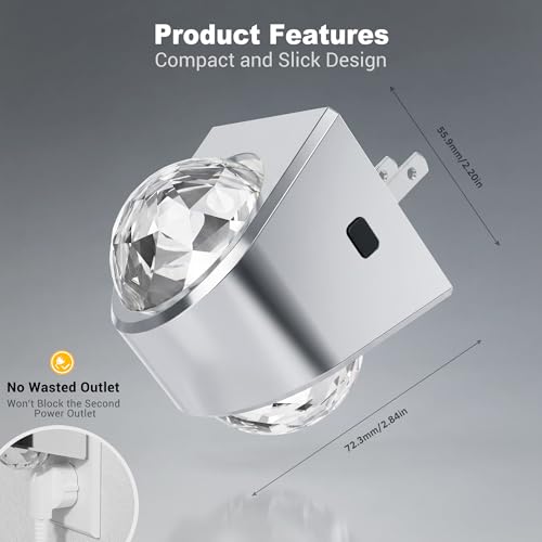 Image of JandCase Night Lights Plug into Wall, Star Projector Night Light with 3000K Soft White, Automatic Galaxy Nightlight Plug in with Light Sensor for Bathroom Hallway Room Decor