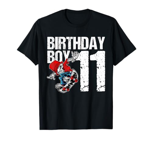 11 años de edad, monopatín, cumpleaños, monopatín, niño 11 Camiseta