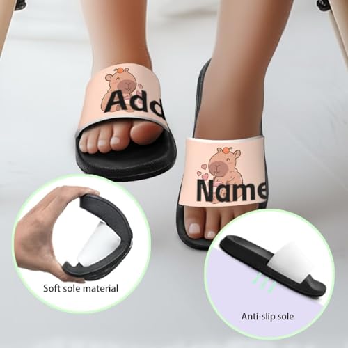 Image of Unisex Slides for Girls Boys Comfortable Slippers Slides Non-slip Shower Shoes House Fashion Thick for Indoor & Outdoor Gifts