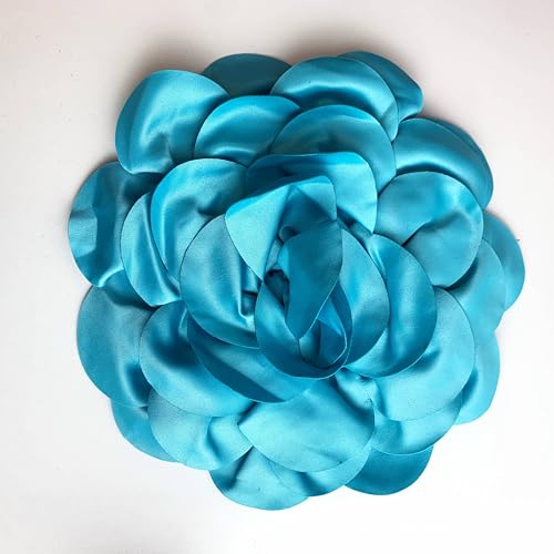 Image of Heyiwell Large Satin Fabric flower for Brooch Pin Wedding Party Dance Dress Suit Clothes Head Hair Accessories DIY Decor 9.45 inchInch