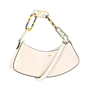 FENDI O’Lock Swing Ivory Calfskin Leather Shoulder Bag