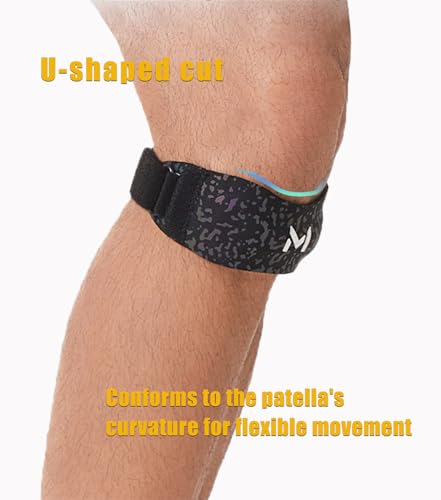 Image of 2 Pack Patella Knee Brace with Gel Pads,Adjustable Patellar Tendon Support Strap for Men and Women,Knee Pain Relief for Tendonitis Running, Tennis, Workout, Basketball,Hiking(Colorful patella bands,One Size)