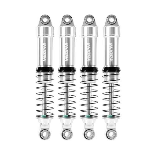 INJORA Aluminum LS 59mm Oil Shocks for 1/18 Redcat Ascent-18 HPI Venture18 (Silver)